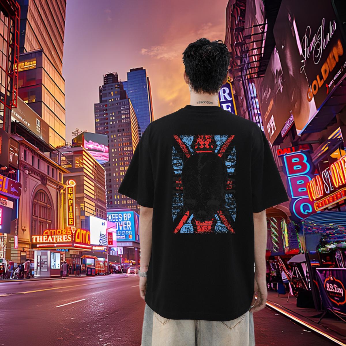 2024 New Men T Shirts skull Top Tees 100% Cotton 230g Street Wear Wholesale Skull Breathable Soft Tshirts