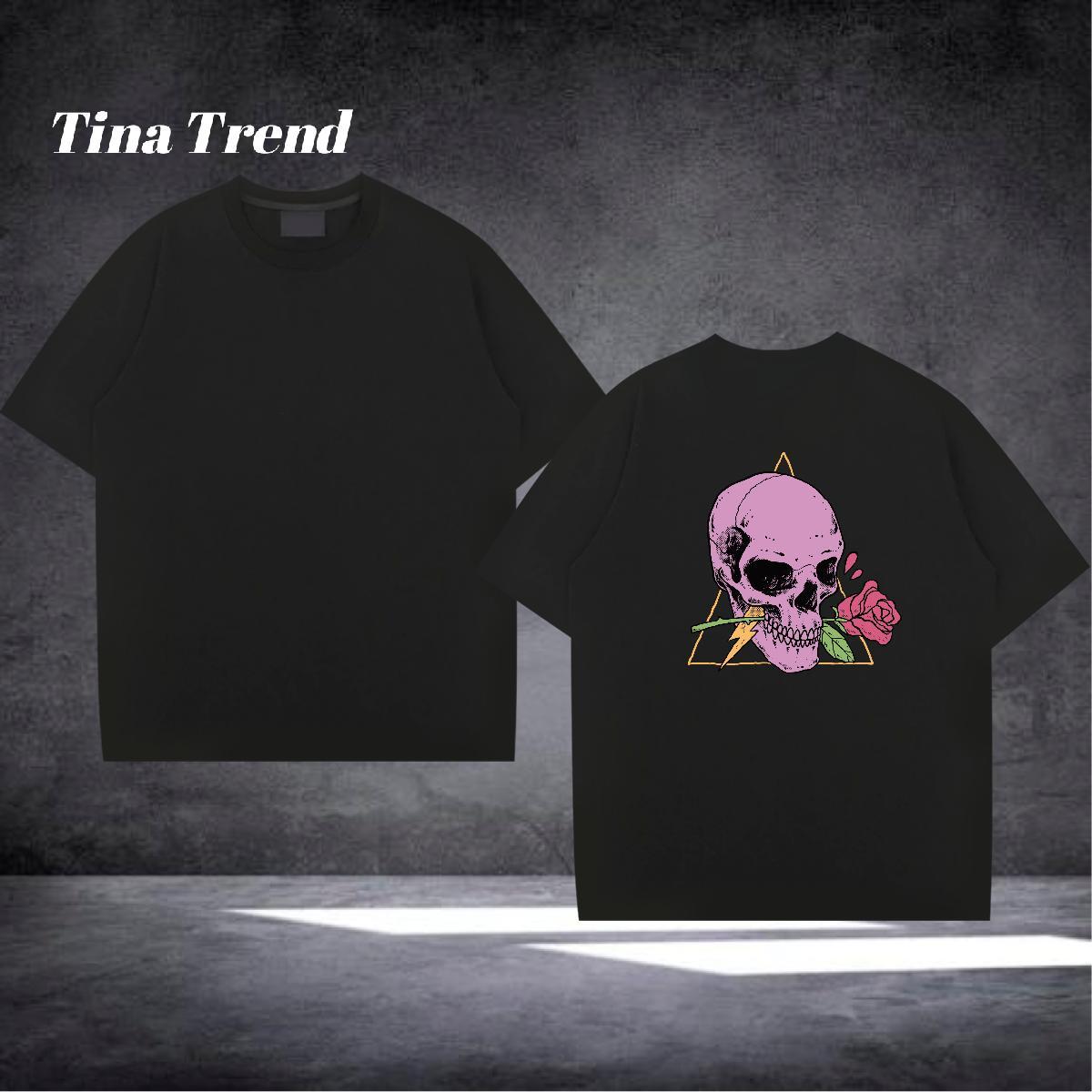 Casual New T Shirt For Man skull Polos 230g Pure Cotton Home Outdoor Unisex DIY Anime O-Neck Short Sleeve Men Tees