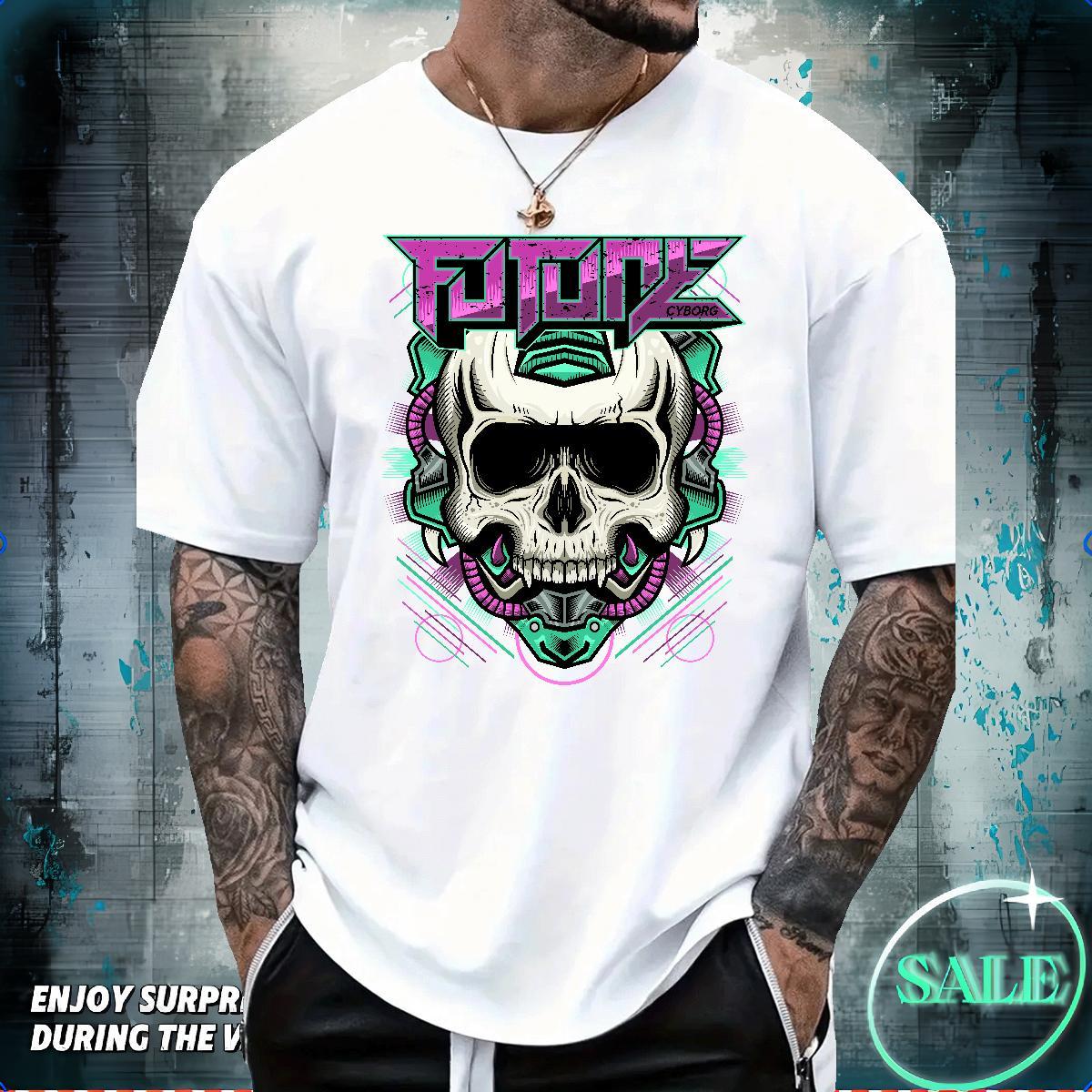 Fashion Designer Mens T Shirts skull Tshirts 230g Cotton Outdoor Unisex Asian Size Breathable Soft Couples T Shirts