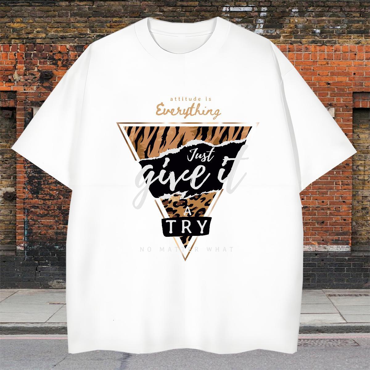 Custom Mens T Shirts letter Clothes 230g Cotton Home Outdoor Loose Oversized Round Neck Short Sleeve Men Clothes T-Shirt