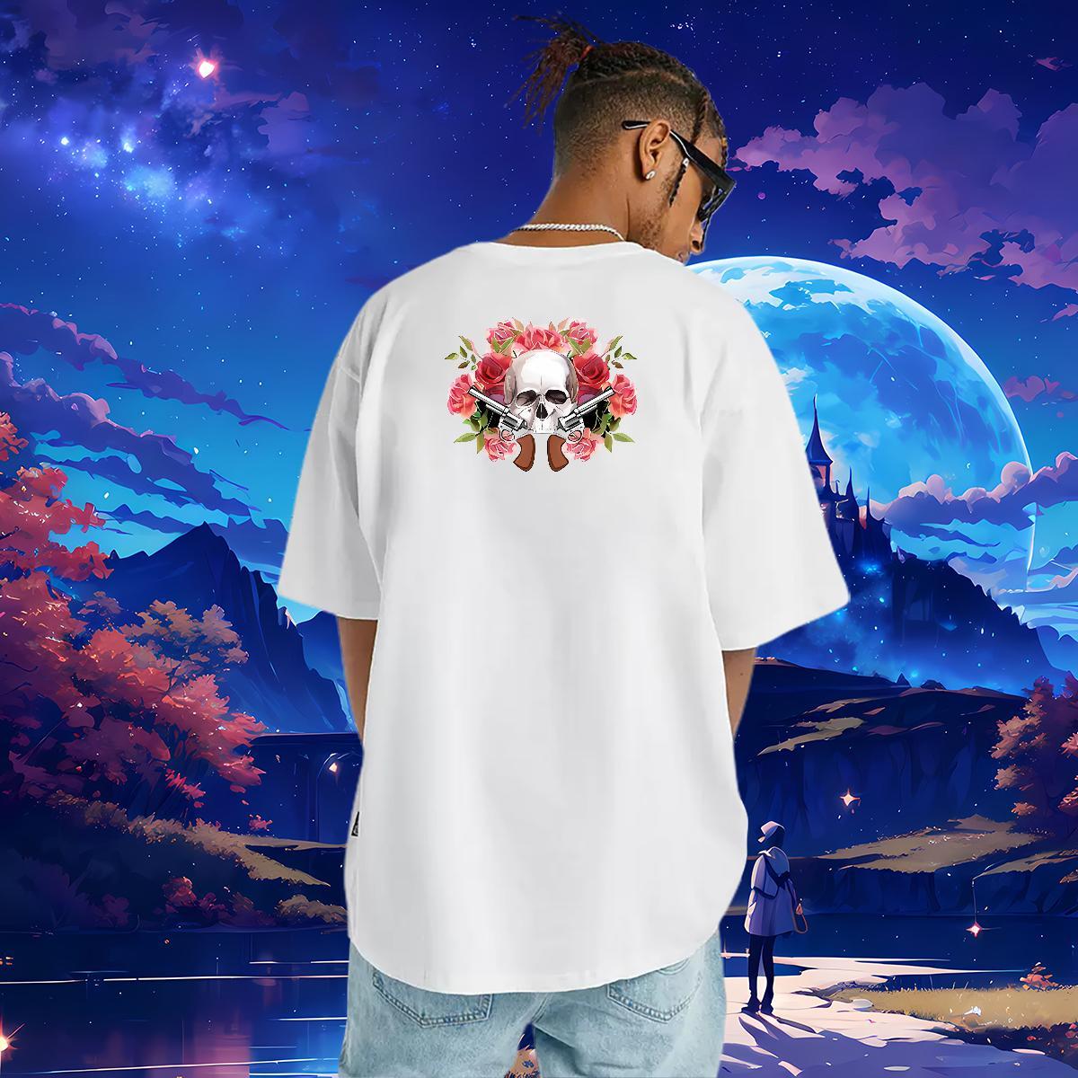 Customized T Shirt For Man gun Clothings 100% Cotton 230g Casual Cool Design Custom Printed Crew Neck Breathable Men Clothes T-Shirt