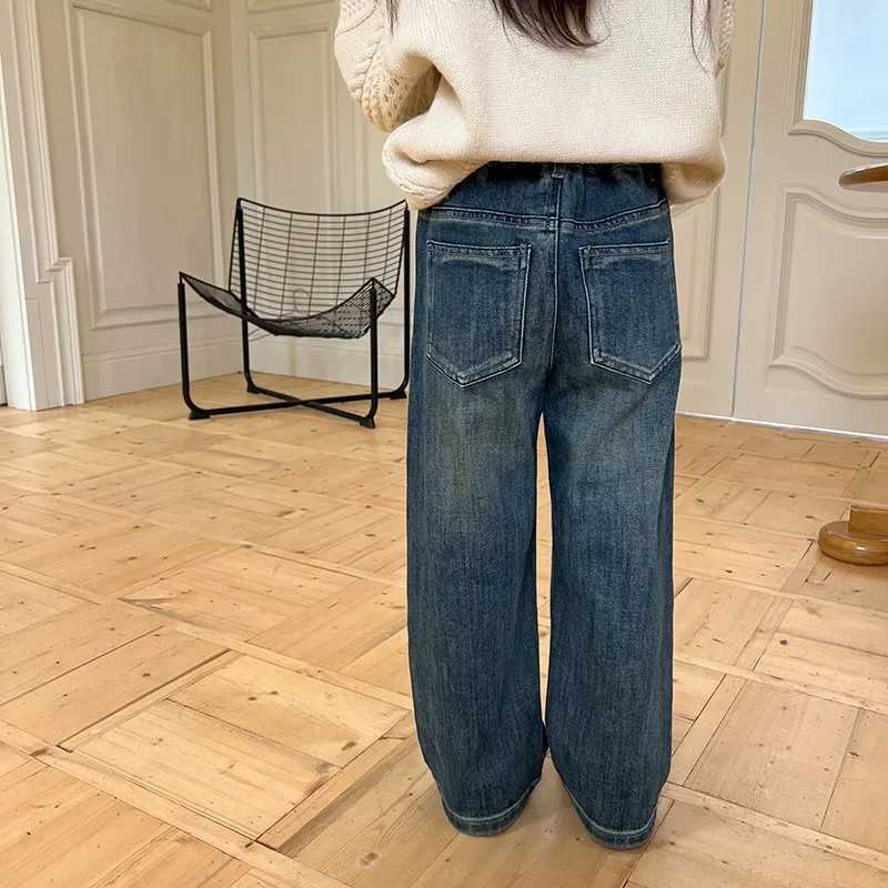 Jeans Winter baby girls fashion fleece lining Make old jeans Girl warm thick straight denim pants