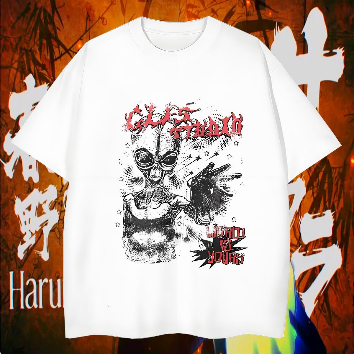 Fashion T Shirts Men skull Tees 230g 100% Cotton Summer Casual Cool Customized Pure Cotton Couples T Shirts