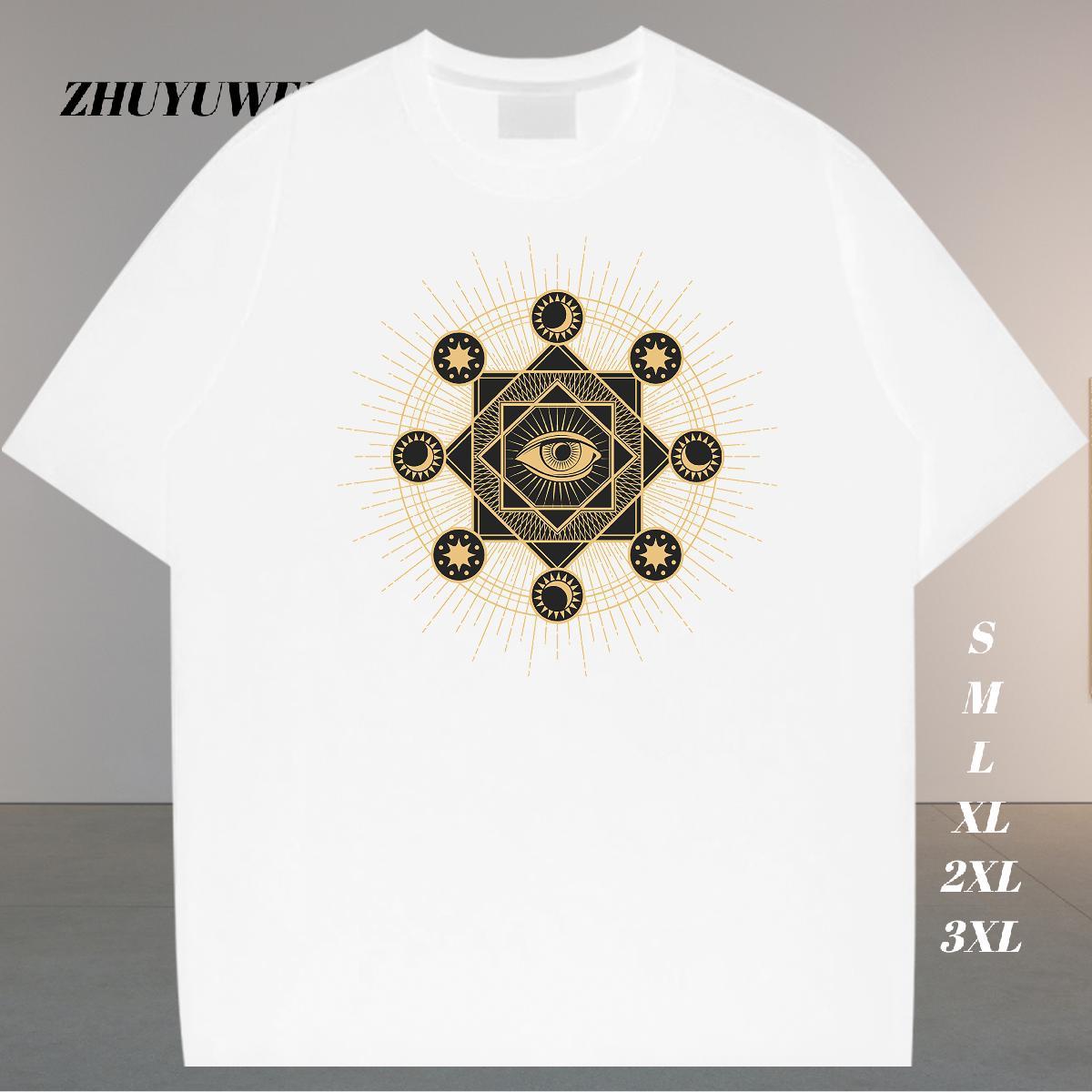 Custom Man T Shirts eyes Tshirts 230g Pure Cotton Summer Casual TOP Quality Oversized 3XL 4XL Breathable Short Sleeve Men Tops Tees
