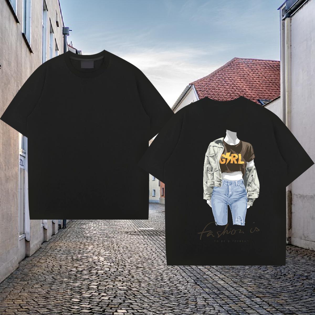 Designer Mens T Shirts character Polos 230g 100% Cotton Casual Daily Wear Classic Oversized 4XL Breathable Crew Neck Men Tees