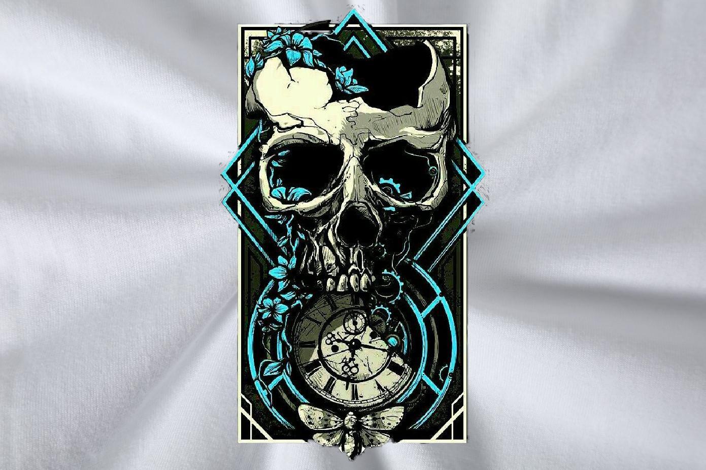 Fashion Casual Man T Shirts skull Tshirts 230g Pure Cotton Sports Casual Classic DIY Anime O Neck Short Sleeves Men Tees