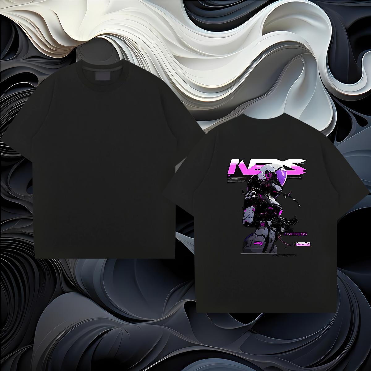 Classic Men T Shirts robot Wear 230g Cotton High Street Hip Hop Unisex Skull Breathable Men Tops Tees