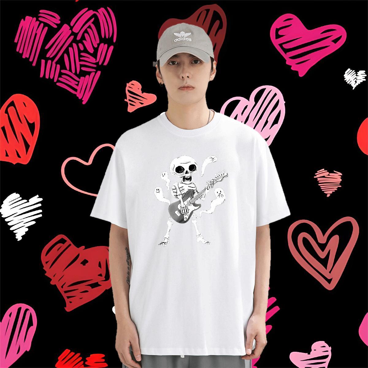 Stylist T Shirts Men skull Top Tees 100% Cotton 230g Casual Daily Wear Classic Skull Pure Cotton Men Tops Tees