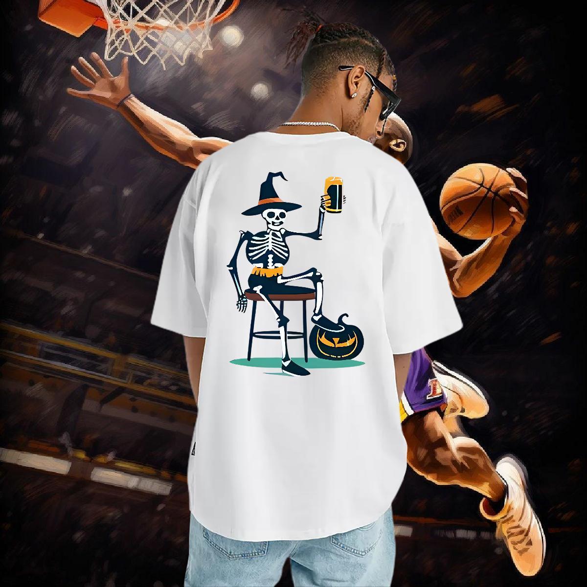 Fashion New Men T Shirts halloween Tops Tees 100% Cotton 230g Summer Casual Brand Customized Print Round Neck Short Sleeve Tshirts