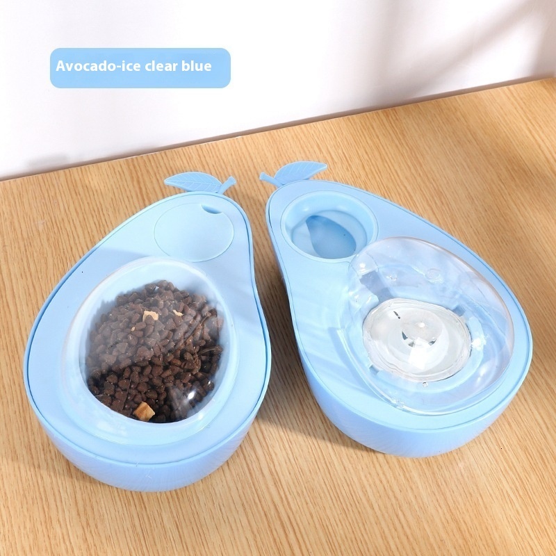 Avocado water non slip dog double bowl, moisture mouth, multifunctional automatic drinking water, anti choking, slow eating bowl