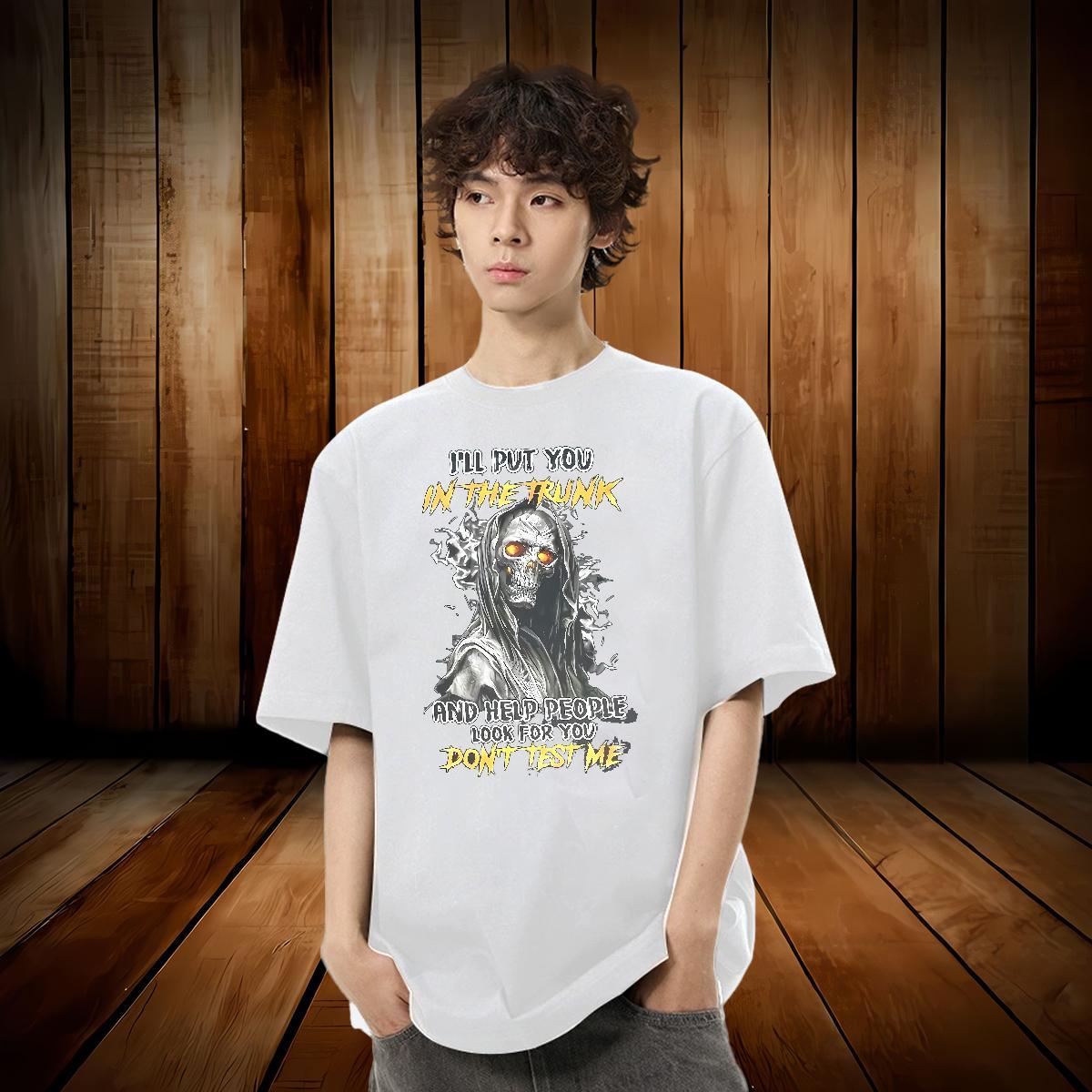 2024 Designer T Shirts Men skull Clothes 230g Pure Cotton Summer Casual Popular Anime O Neck Short Sleeves Tshirt for Man Woman