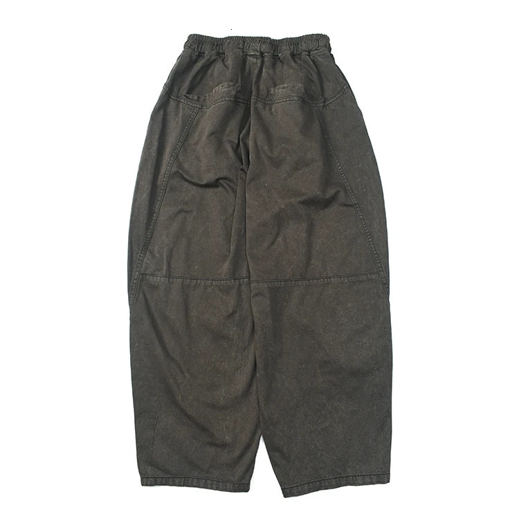 Oversize Loose Straight Baggy Pants for Men American Vintage Casual Washed Soft Elastic Waist Drawstring Trousers 24ss Y2k Youth 240806