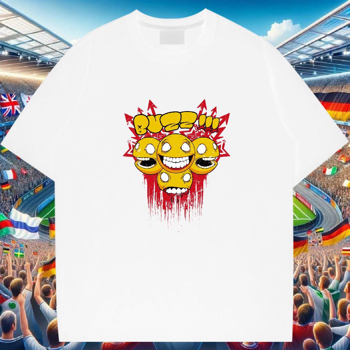 Brand T Shirt For Man skull Clothes 100% Cotton 230g Casual Classic Custom Cartoon Crew Neck Breathable Tshirts