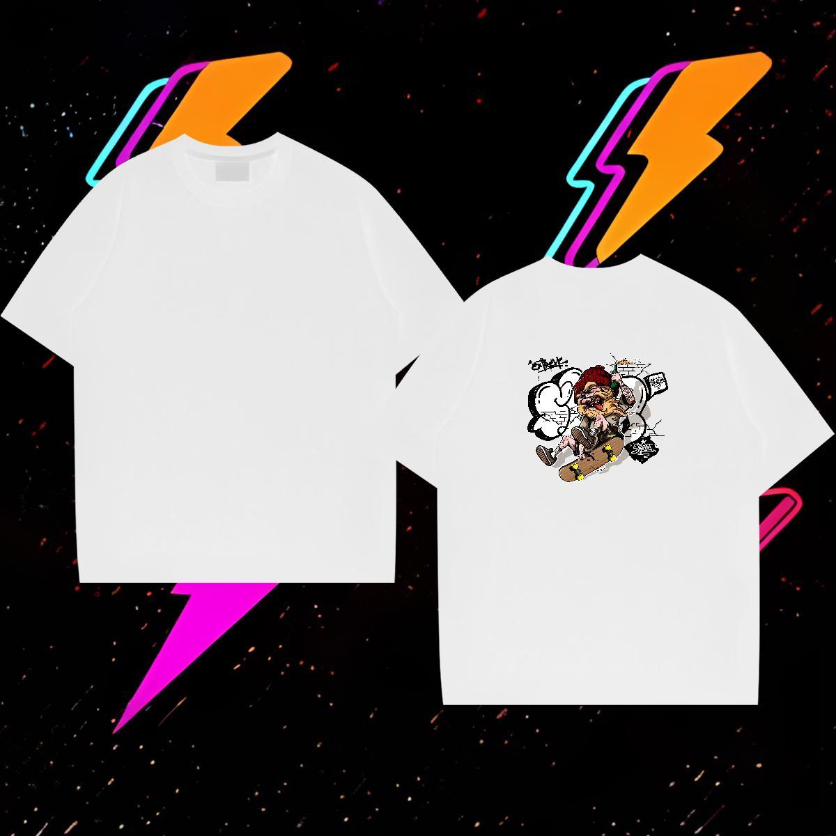 Stylist T-Shirts for Men skateboarding Tee Shirt 230g 100% Cotton Street wear Hip Hop Loose Custom Print Plus Size O Neck Short Sleeves Couples T Shir