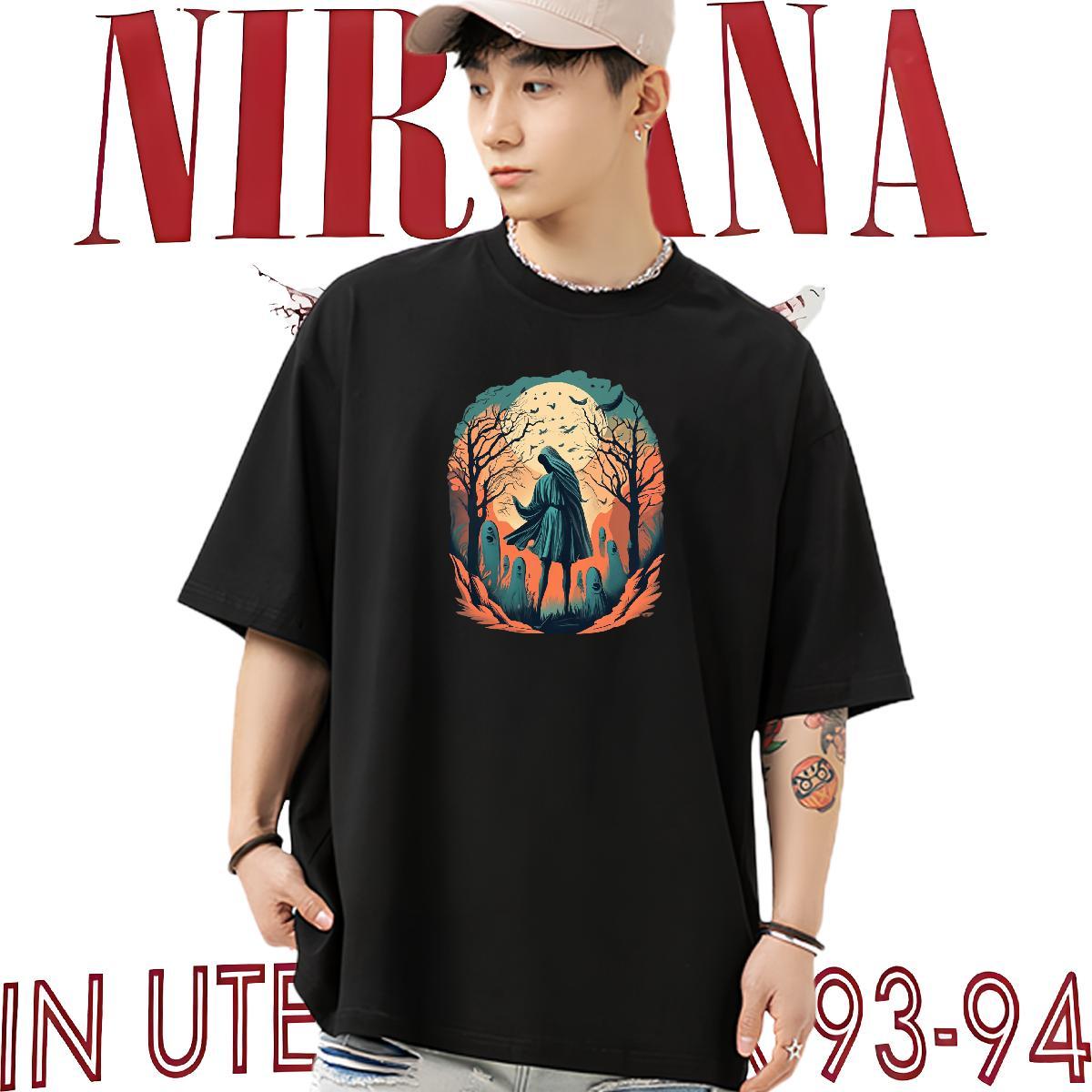 Custom T Shirts Men skull Tops Shirt 230g Pure Cotton Sport Cool White Plus Size Breathable Crew Neck Men Tops Tees
