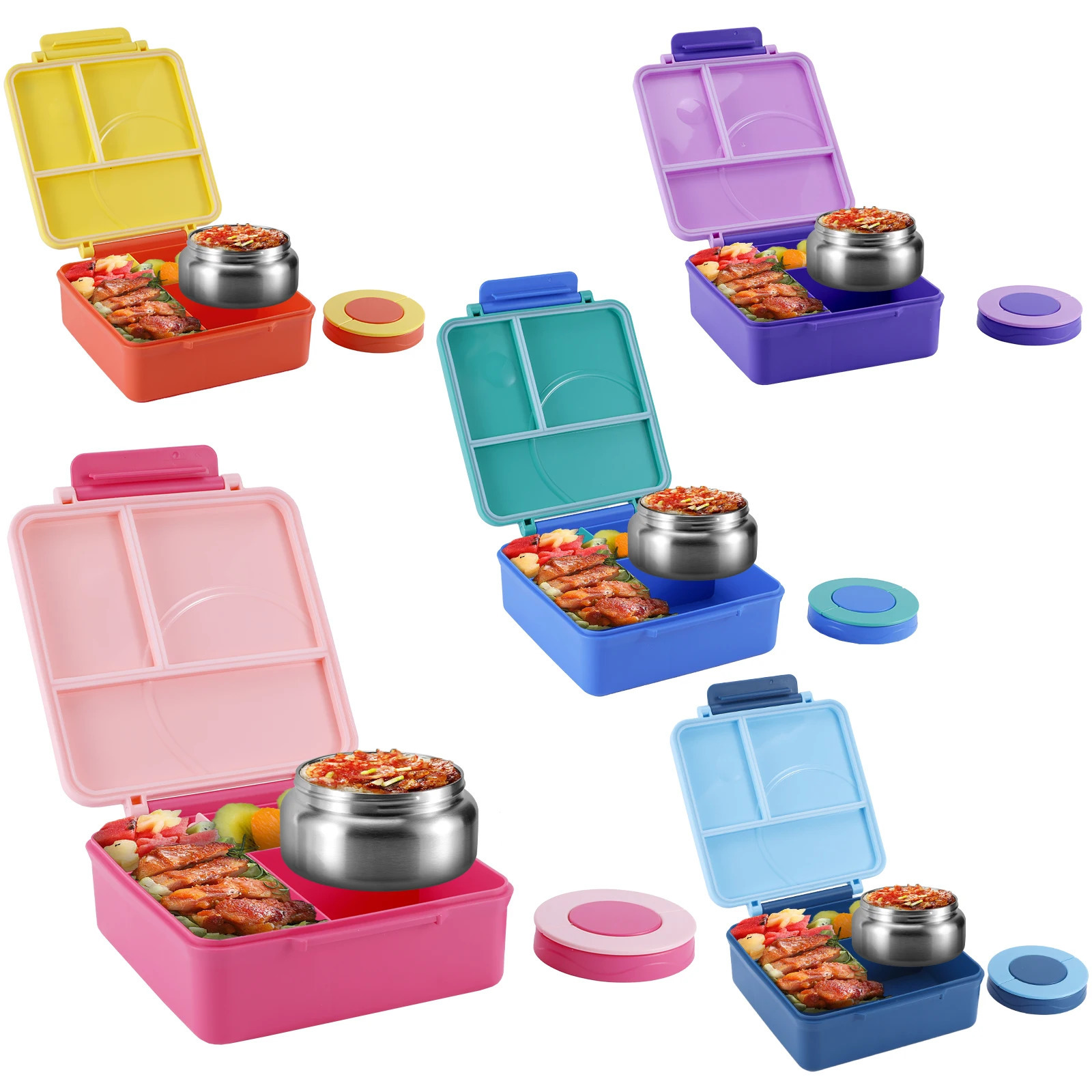 Four-Grid Lunch Box With Insulated Soup For Teenagers And Workers At School Canteen Back School 240801