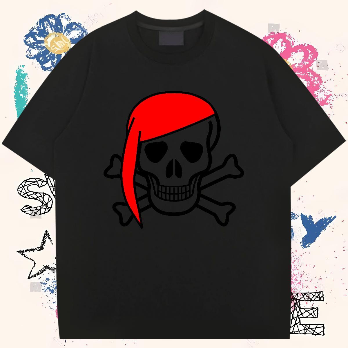 Classic Man T Shirts skull Tshirts 230g 100% Cotton Casual Daily Wear TOP Quality Anime Print Pure Cotton Tshirt for Man Woman
