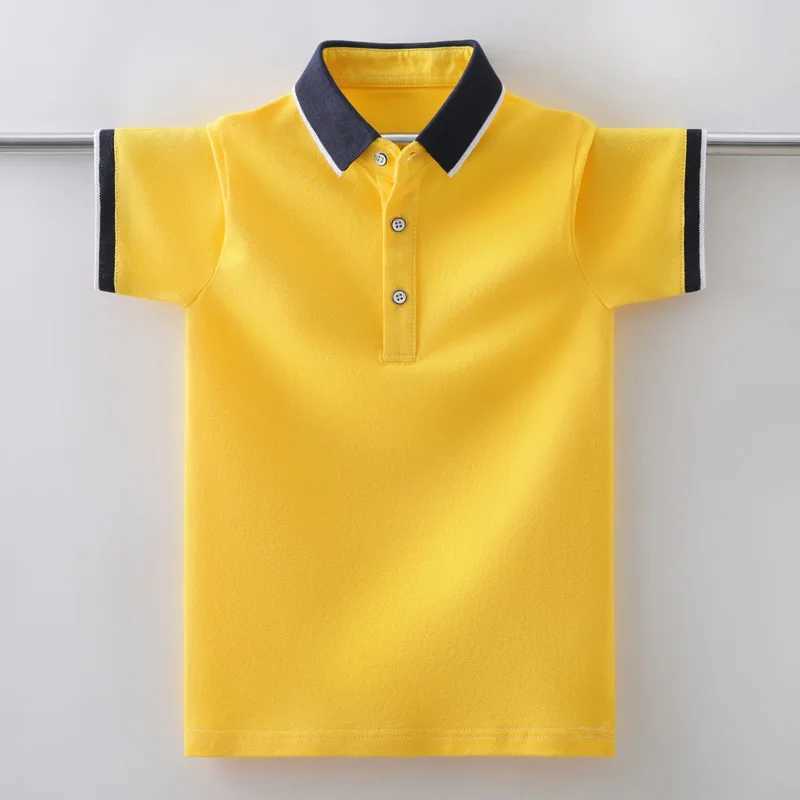 Summer childrens polo shirt made of cotton fashionable for teenagers and children short sleeved top for children aged 5-14 W241223