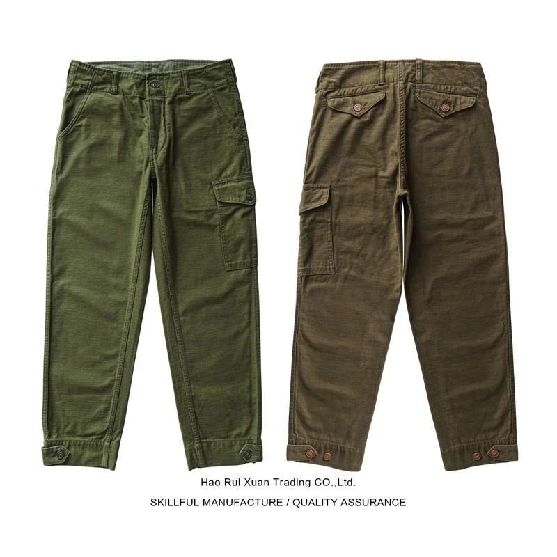 Sauce Zhan Mans Pants Aviatorss Trousers Cargo Baker Satin Cotton Regular Fit 240806