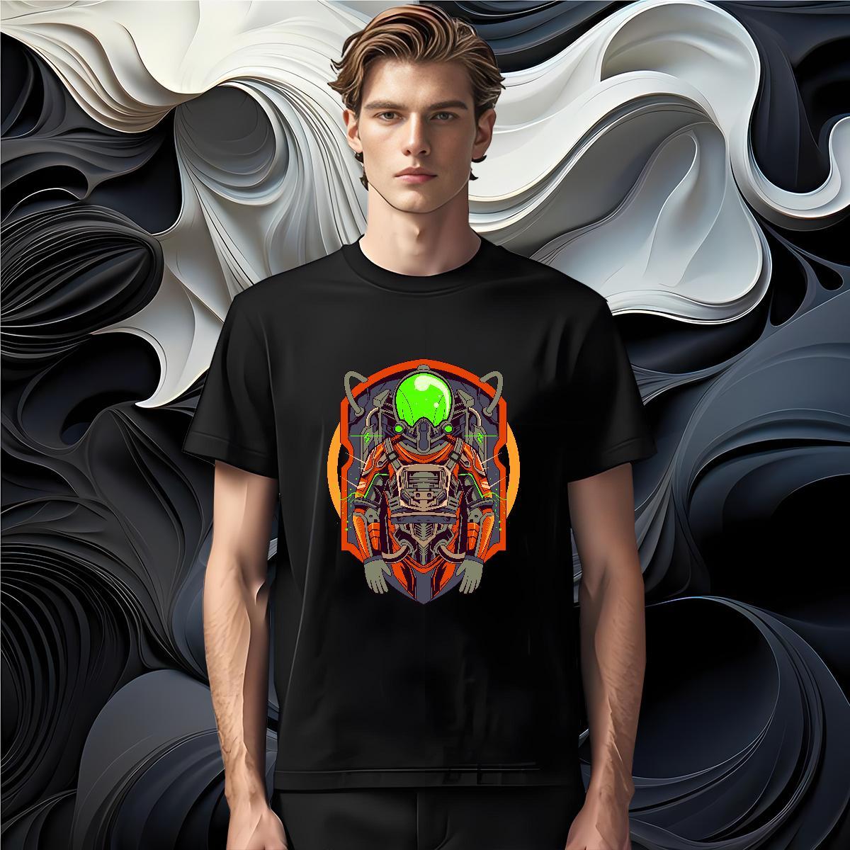 Classic Casual T Shirt For Man robot Tops Tees 100% Cotton 230g Sport Brand Plus Size Custom Round Neck Short Sleeve Couples T Shirts