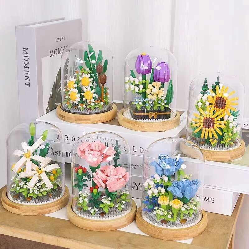 Eternal desktop decoration block flower children's puzzle assembly toy bouquet