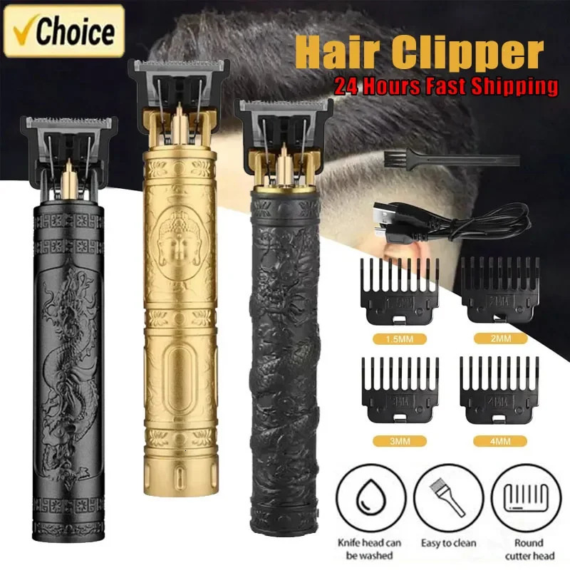 Vintage T9 Hair Cutting Machine Mens Electric Shaver Rechargeable Hair Trimmer Beard Clipper Barber Hair Cut 240805