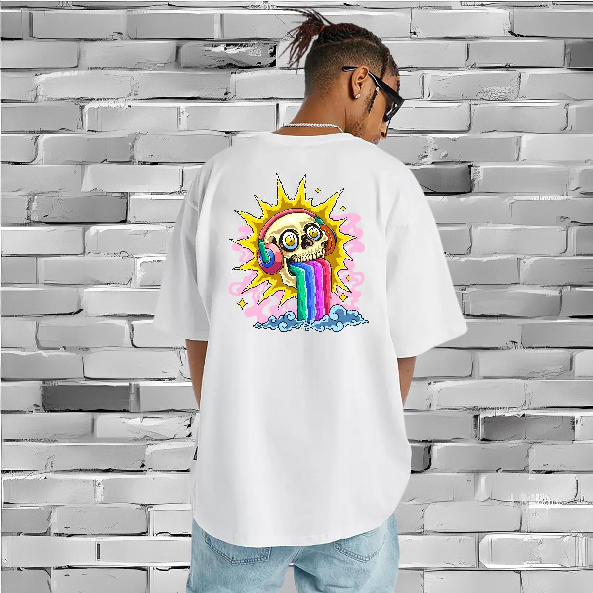 2024 New T shirt skull Clothings 230g 100% Cotton Outdoor Comfortable Custom Printed Breathable Soft Men Tshirts