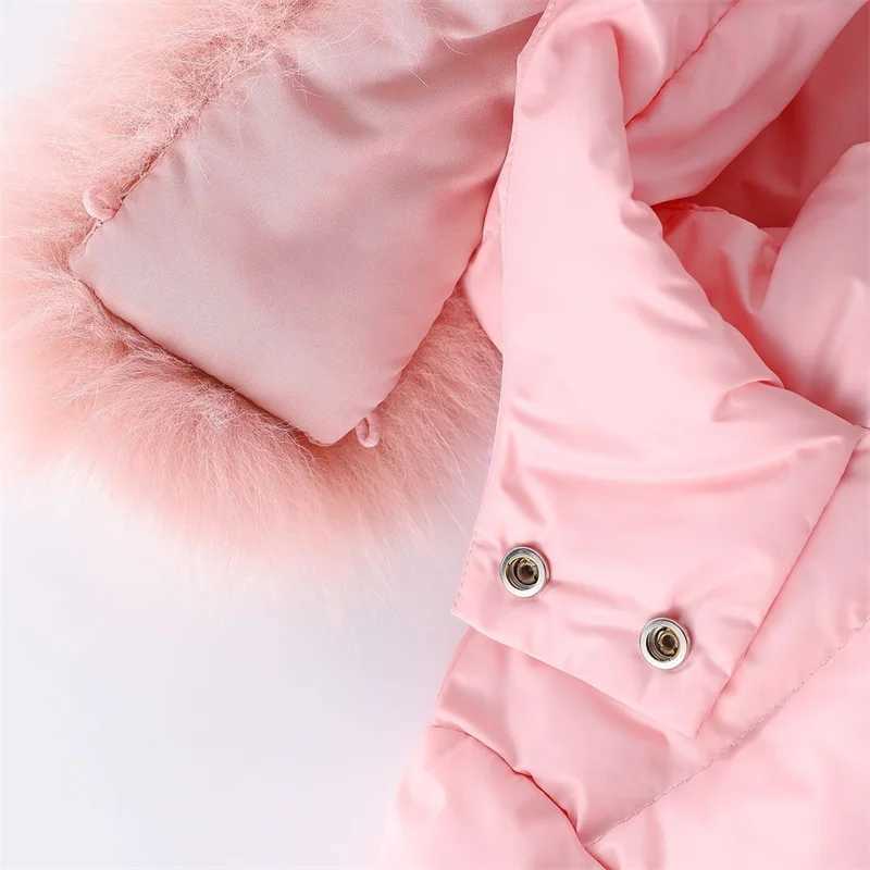 Womens down jacket cotton windproof jacket 2024 vintage warm thick velvet winter ski jacket plus size childrens clothing X2411151