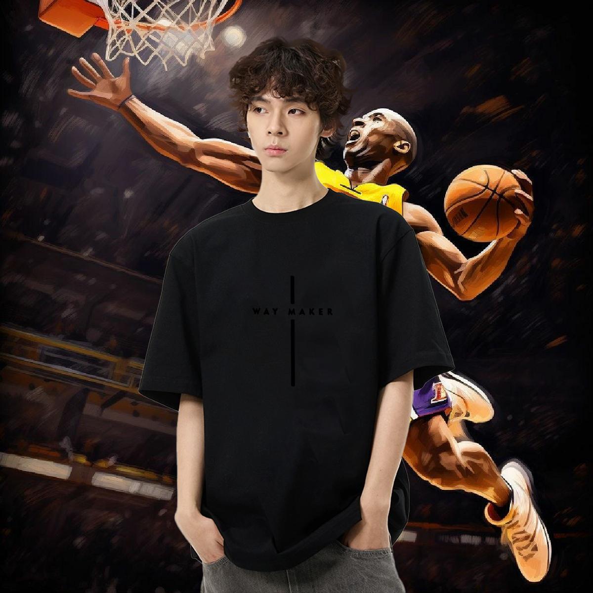 New Arrival T-Shirts letter Tshirts 230g Cotton Spring Summer Loose Cartoon Printing L-4XL Breathable Soft Men Tees