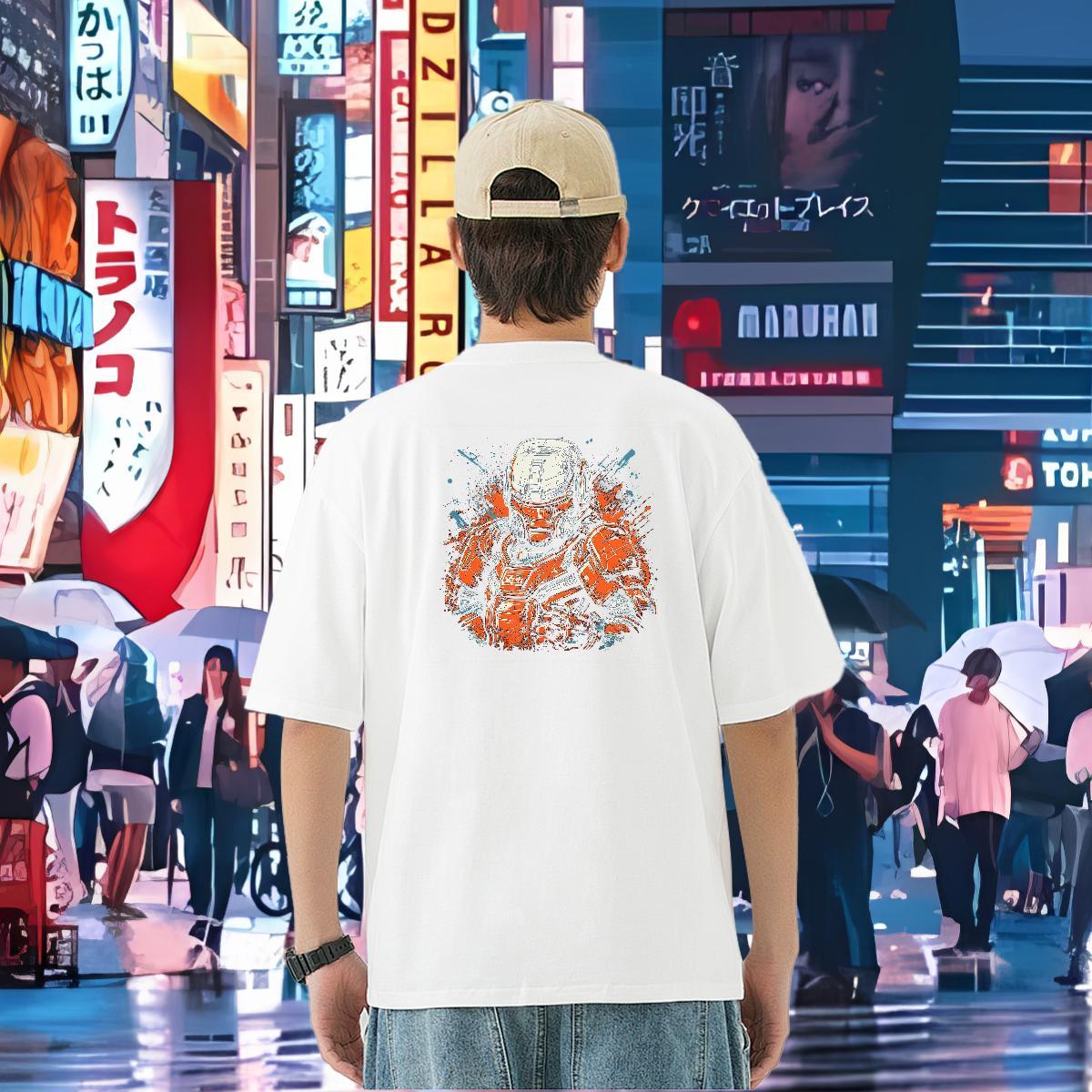 DIY Customized Mens T Shirts ET Tees 230g 100% Cotton Anime Printing Street TOP Quality Cartoon Print Breathable Short Sleeve Men Tshirts