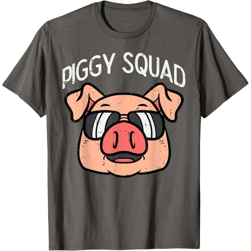 T shirt for Mens Piggy Squad Funny Pig Farmer Hog Farm Animal Men Women T-Shirt shirts tshirt graphic tee Casual tops summer clothes Short sleeve