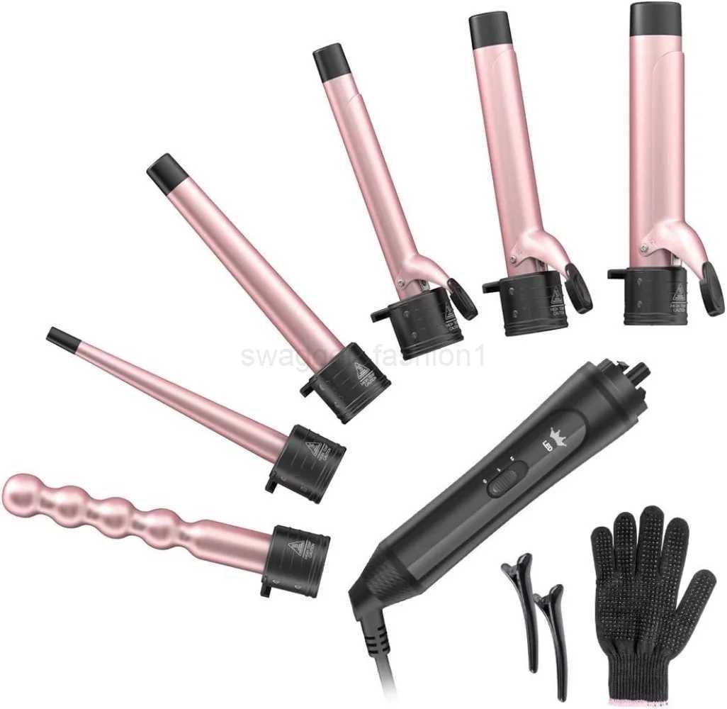 6 in 1 Curling Iron Professional Instant Heated Curling Wand SetXJ240807
