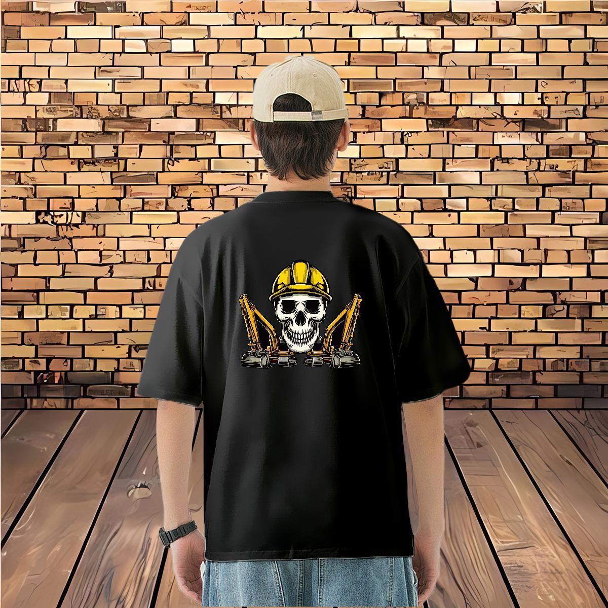 2024 Summer Mens T Shirts skull Top Tees 230g 100% Cotton Summer Casual Brand Custom Printed O-Neck Short Sleeve Tshirt for Man Woman
