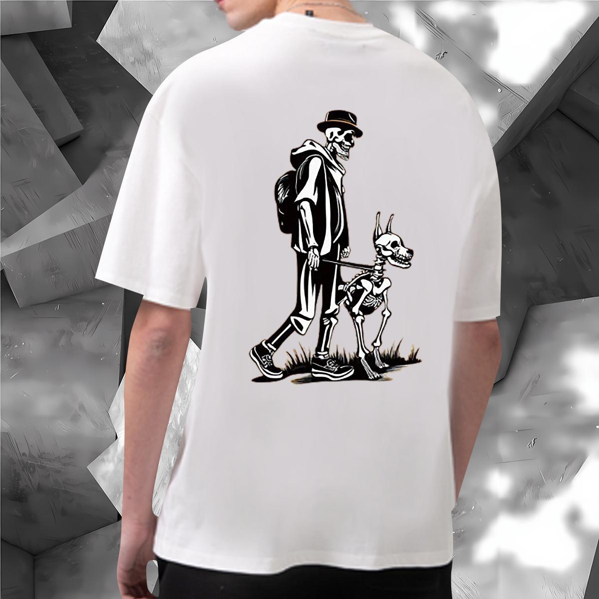 Fashion T shirt skull Clothings 230g Pure Cotton Street Wear Loose Fit Oversized 3XL 4XL Breathable Soft Tshirts