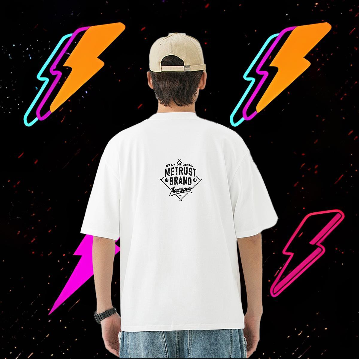 Fashion T-Shirts for Men letter Tees 100% Cotton 230g Hip Hop Wholesale Oversized Breathable Short Sleeve Men Tees