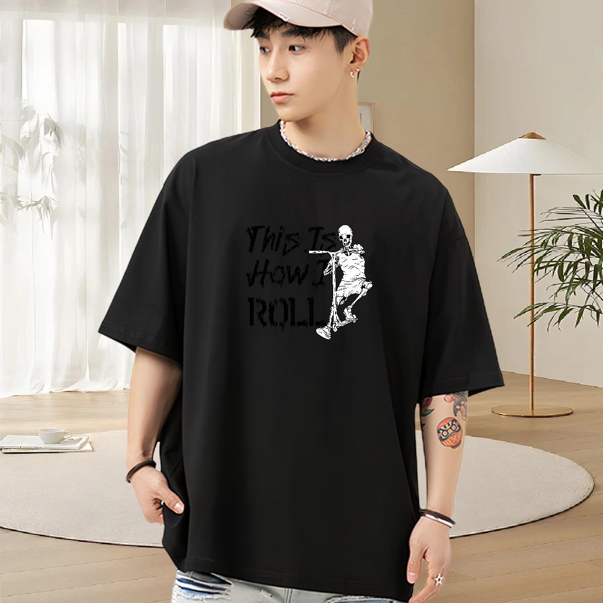 New Designer T shirt skull Tee Shirt 230g 100% Cotton Casual Daily Wear Soft Custom Print Oversized Breathable Crew Neck Mens Tshirts