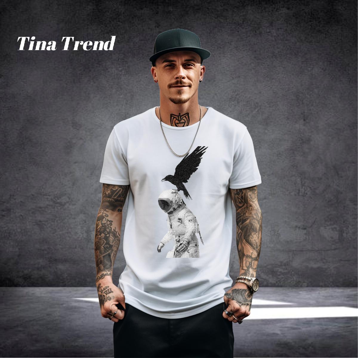 Fashion New Men T Shirts eagle Tops 100% Cotton 230g Summer Casual Loose Fit Anime Print Pure Cotton Men Clothes T-Shirt