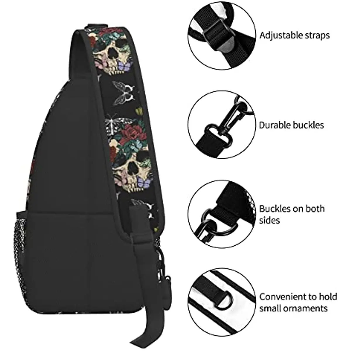 Skeleton Strap Daypacks Adjustable Rope Cross Shoulder Bag Travel Hiking Bike 240807