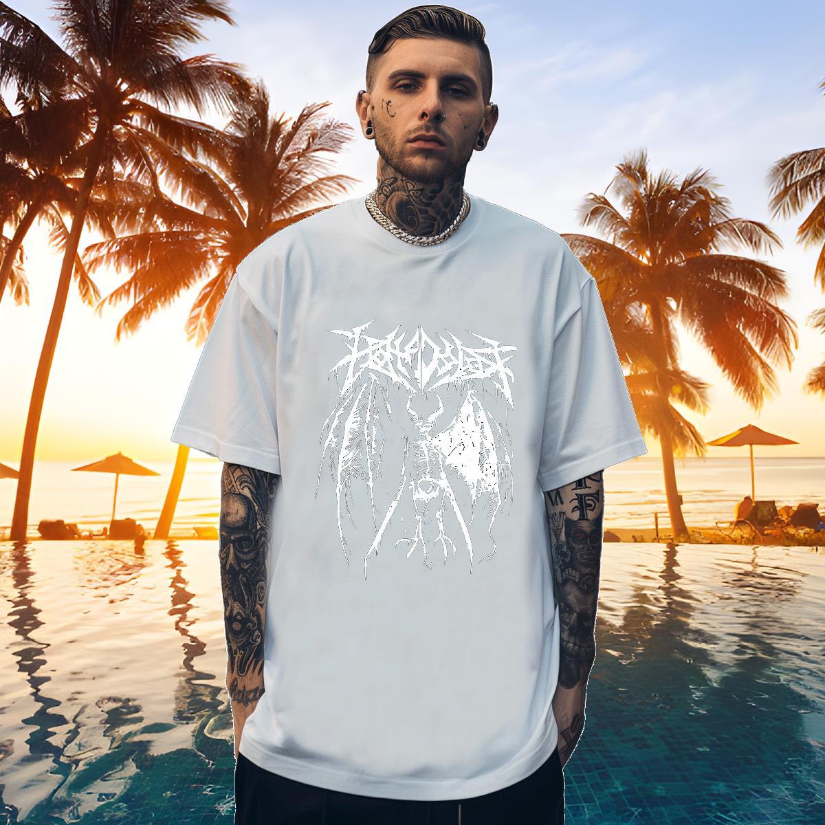 2024 New Mens T Shirts skull Tees Shirts 230g Cotton Daily Wear Wholesale DIY Logo Oversized Crew Neck Breathable Mens Tshirts