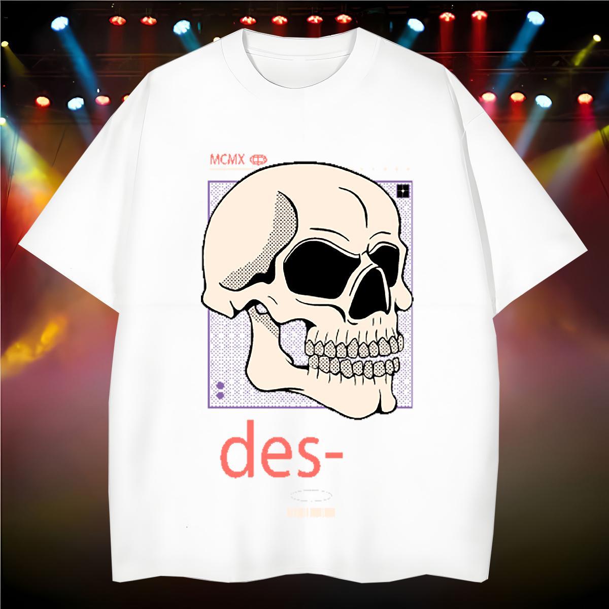 Fashion Design T-Shirts skull Tops 230g Cotton Outdoor TOP Quality DIY Logo Oversized Breathable Soft Men Tops Tees