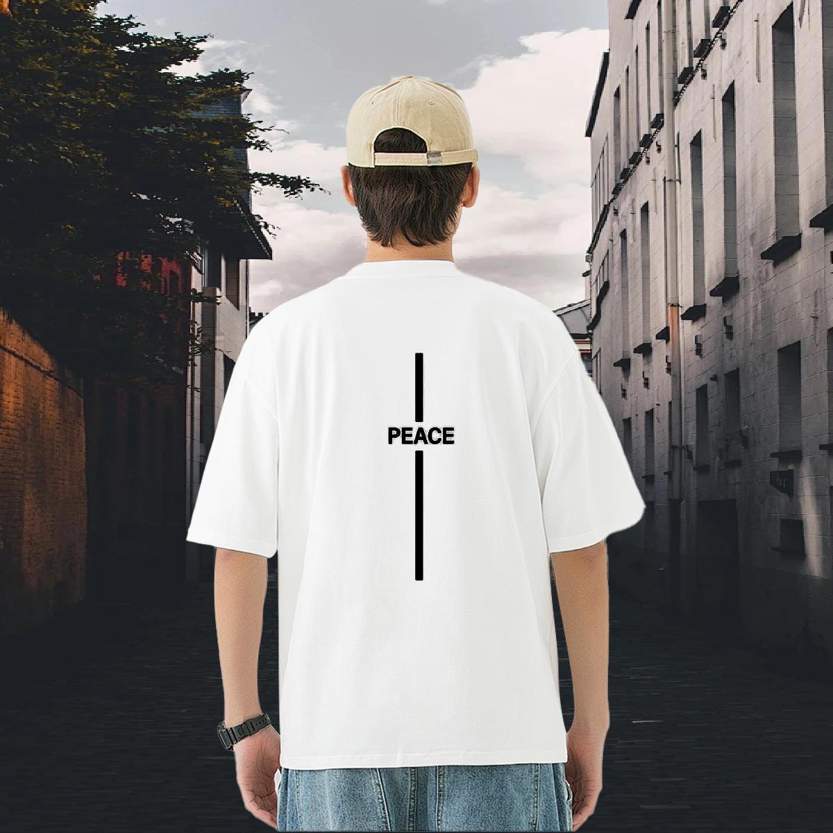 New Men T Shirts letter Tops Shirt 230g Pure Cotton Daily Outfit Comfortable Anime Crew Neck Breathable Men Tshirts