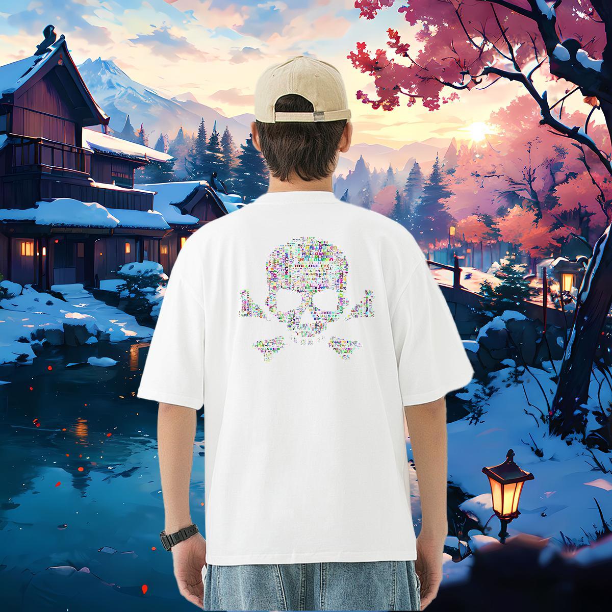 Fashion Designer T-Shirts skull Tops Tees 230g Cotton Home Outdoor TOP Quality Cartoon Print Breathable Soft Couples T Shirts