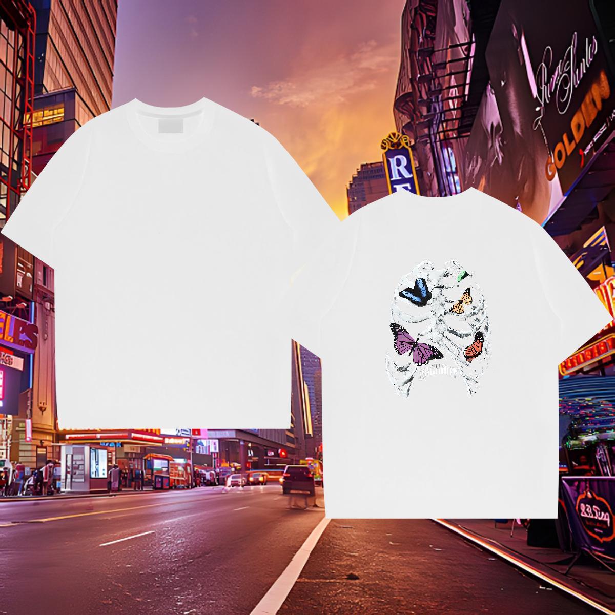 Brand Man T Shirts skull Tops Tees 230g Cotton Home Outdoor TOP Quality Black Oversized Crew Neck Men Tshirts