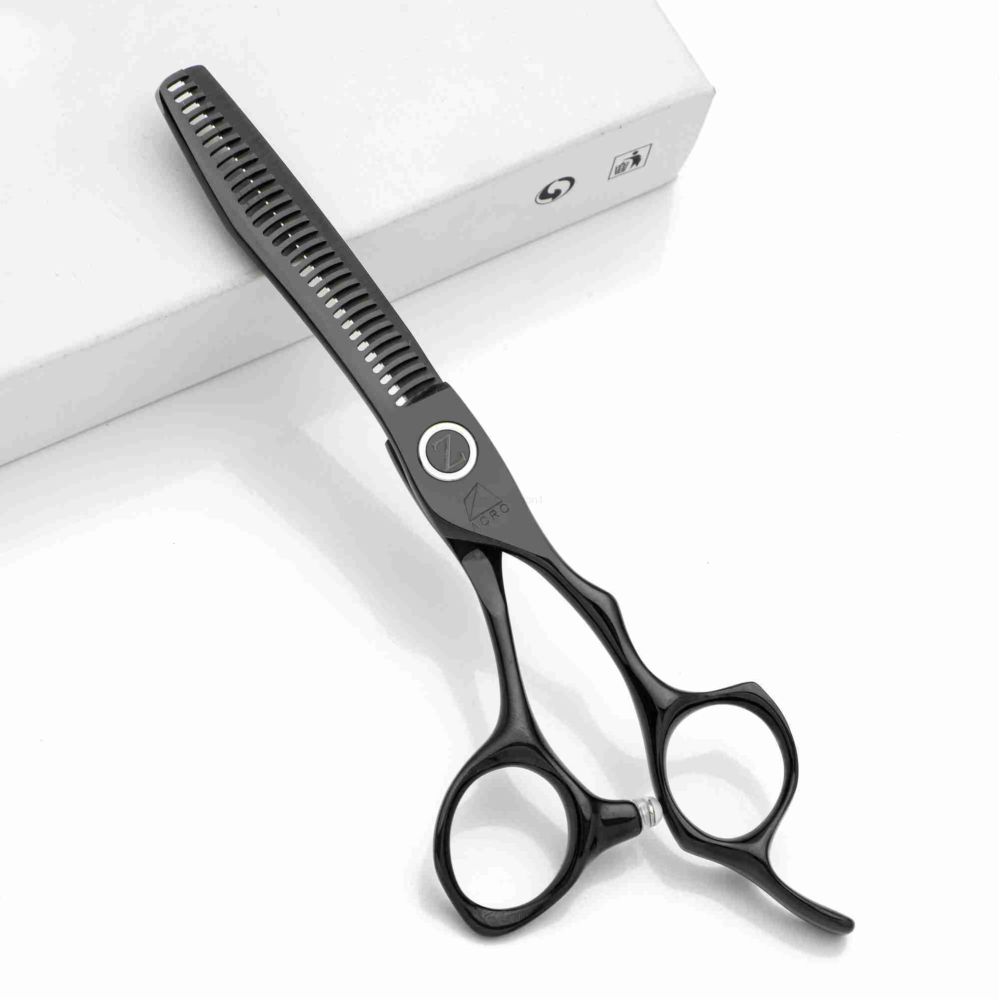 MIZUTANl scissors 6.0 inch Black hairdressing scissors 440C Material scissors thinning scissors Barber shop professional scissorXJ240807