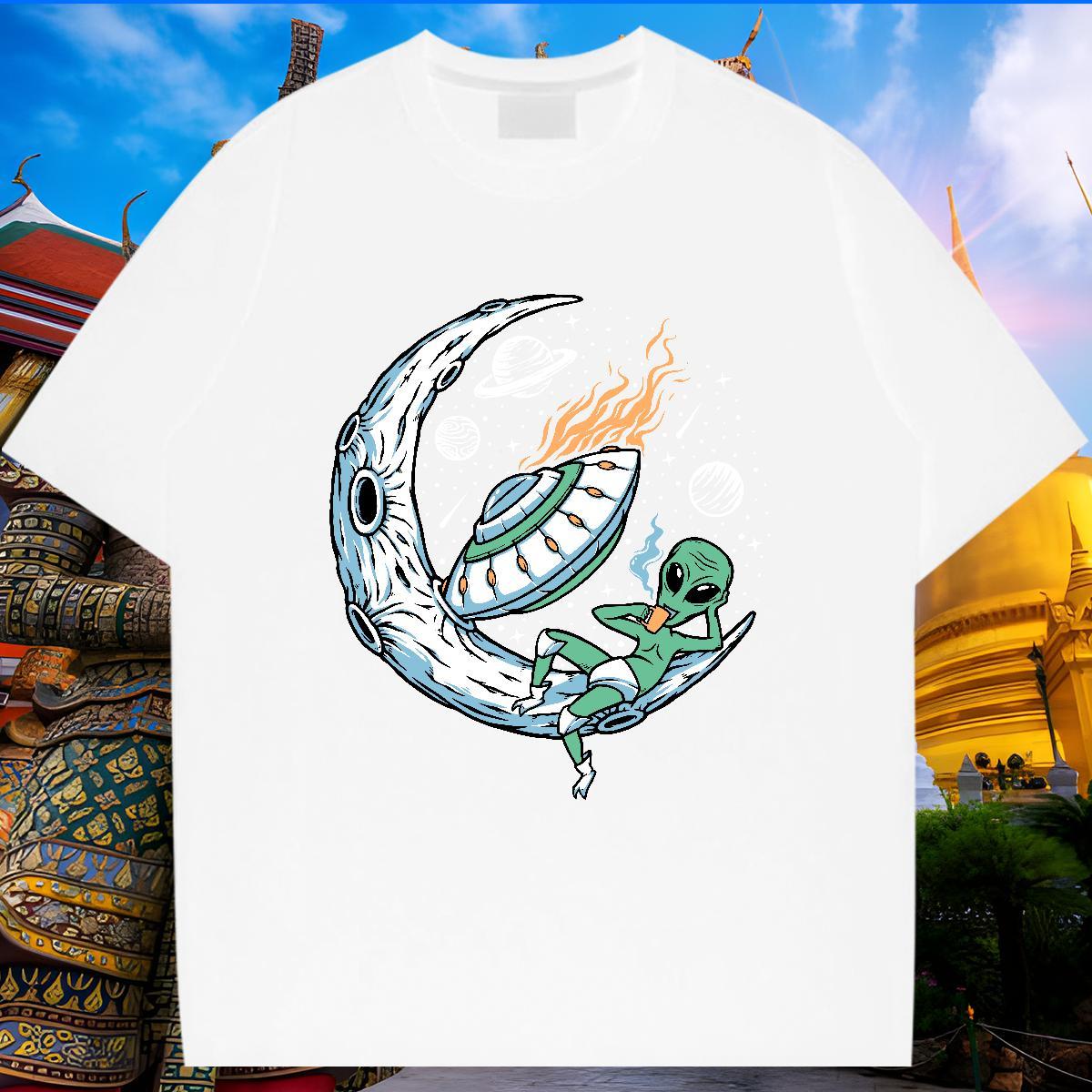 Factory Direct T Shirts Men ET Tops Tees 230g Cotton Summer Casual Wholesale Anime Print Breathable Soft Tshirt for Man Woman