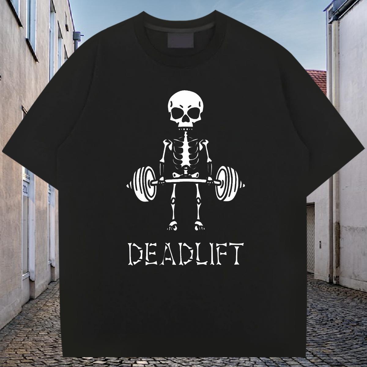 New Arrival T Shirt For Man skull Tees Shirts 230g Pure Cotton Spring Summer Loose Fit Cartoon Printing L-4XL Breathable Short Sleeve Mens Tshirts