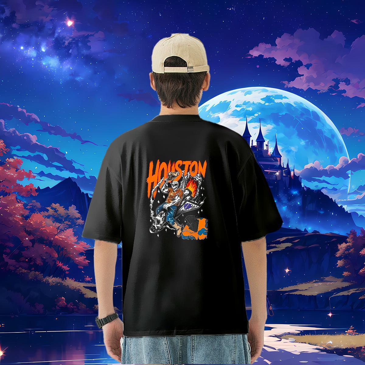 Designer Fashion Men T Shirts fire Tops Shirt 100% Cotton 230g Sport Loose Fit Custom Printing Crew Neck Breathable Mens Tshirts
