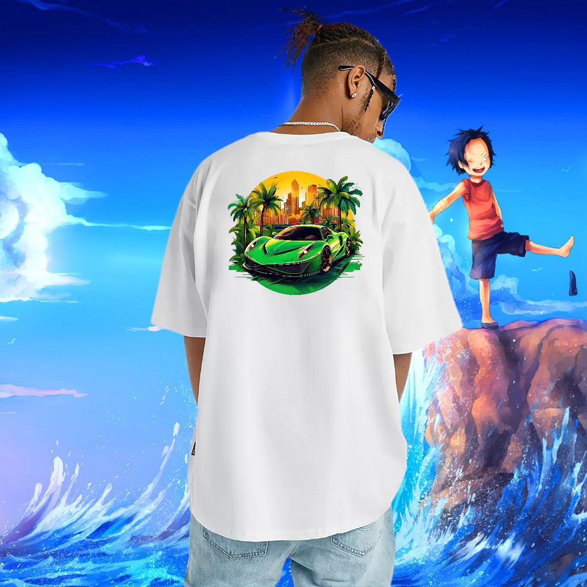 Classic Casual T-Shirts car Top Tees 100% Cotton 230g Hip Hop Unisex Graphic Round Neck Short Sleeve Mens Tshirts