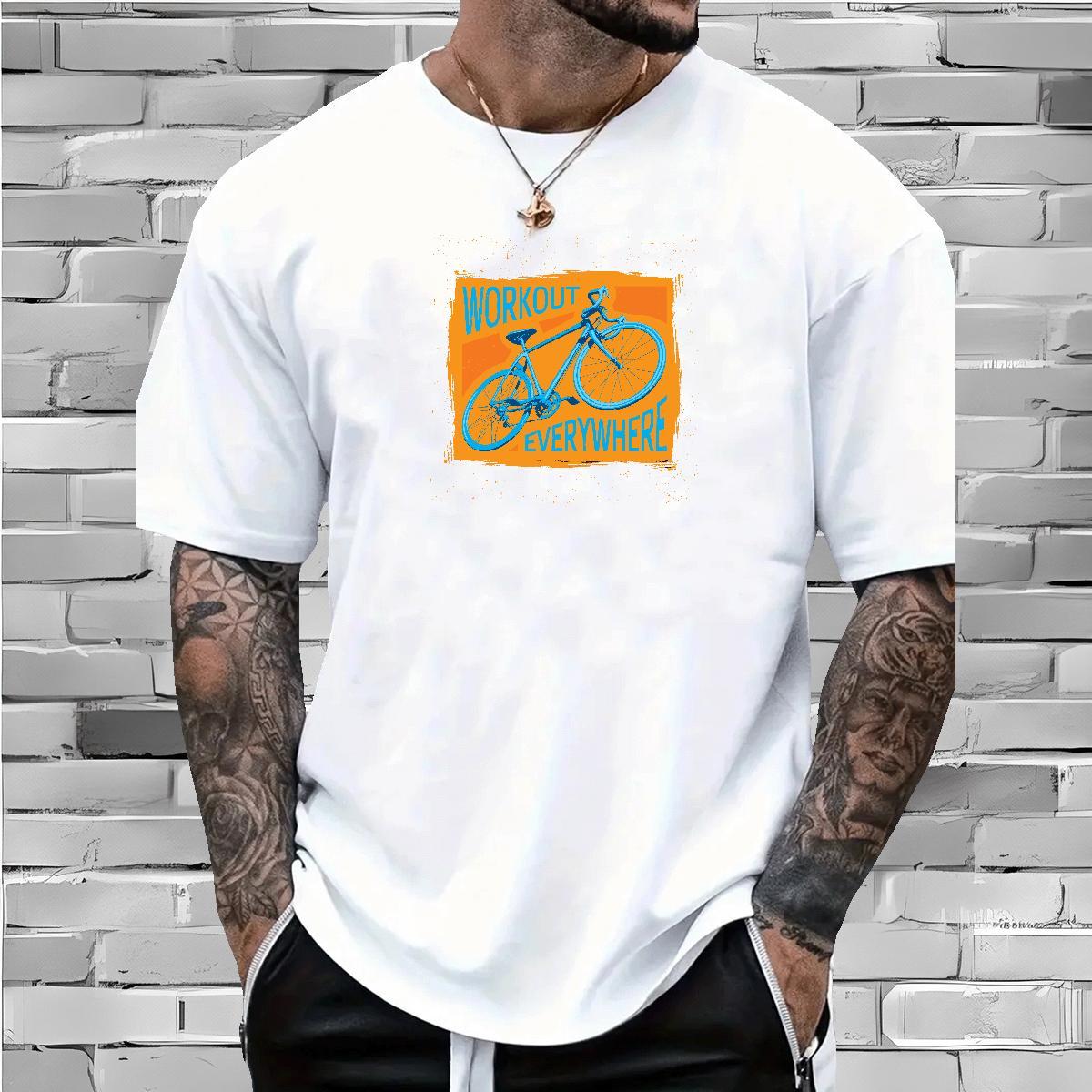 Stylist T-Shirts bicycle Tshirts 230g 100% Cotton Hip Hop Street Brand Custom Printed O-Neck Short Sleeve Men Tshirts