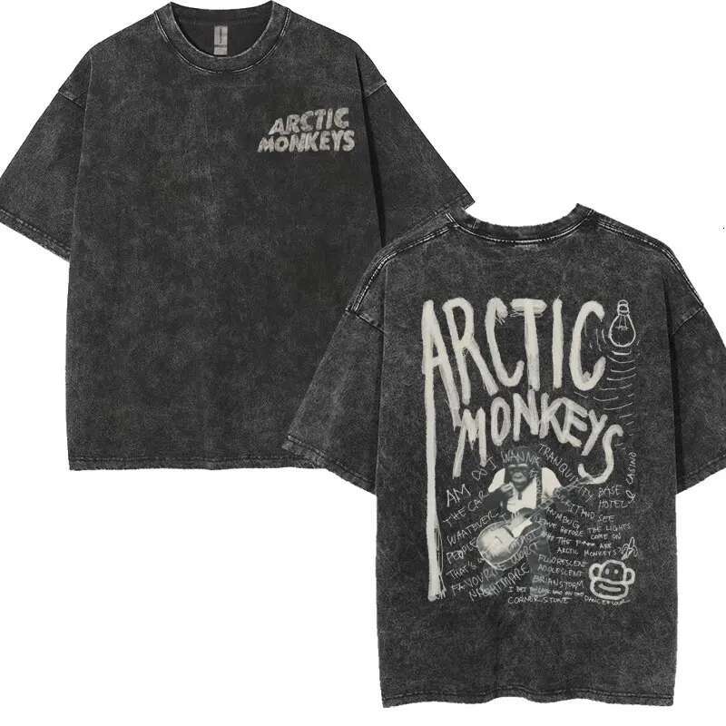 Monkeys Arctic Band Rock Tour T-Shirt Be Yours 505 -Do I Wanna Know? - Album T Shirt Men Fashion Vintage Washed Tees ees